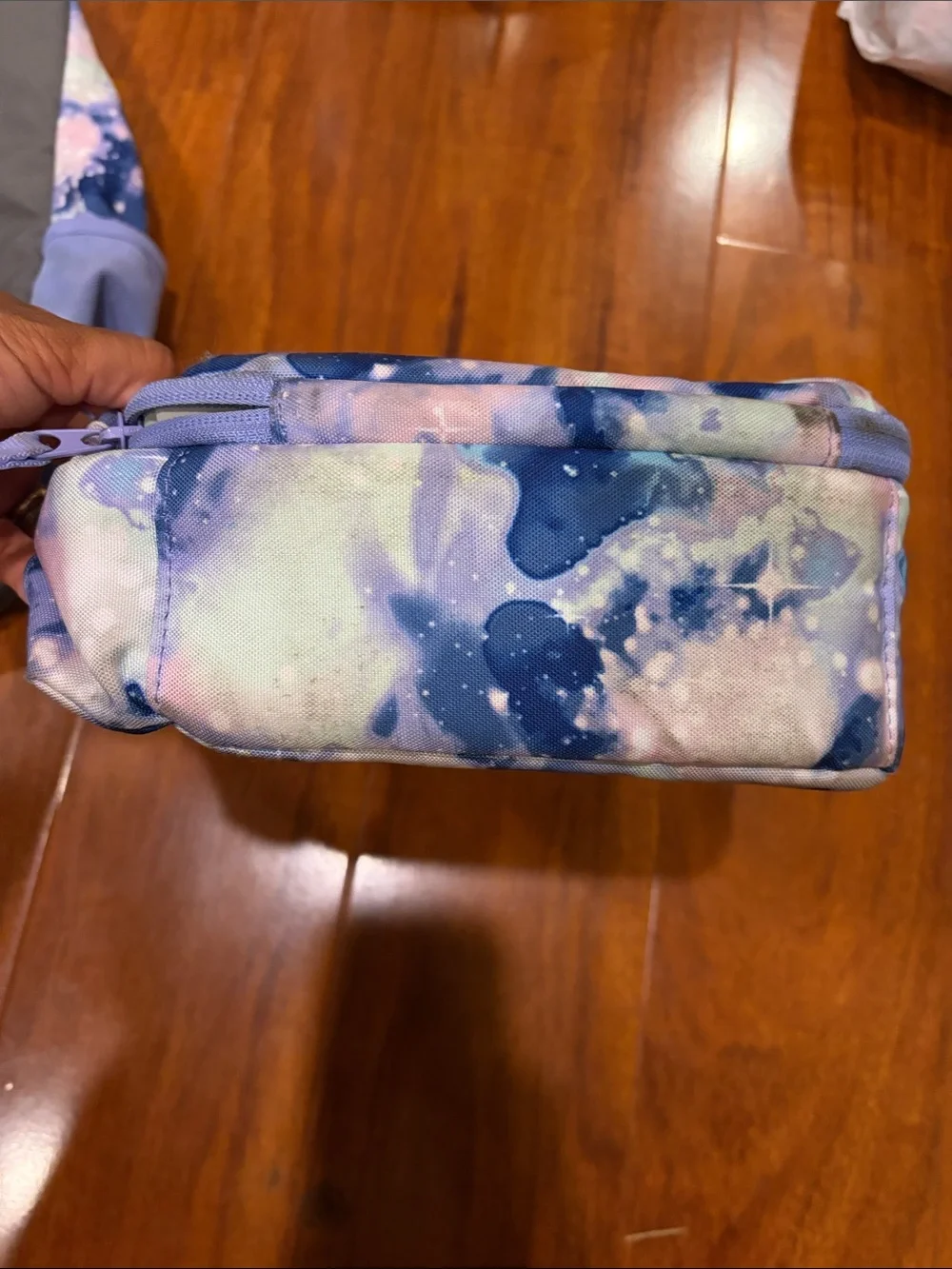 Lands' End Kids Galaxy Print Backpack & Lunchbox - Purple Pink Blue